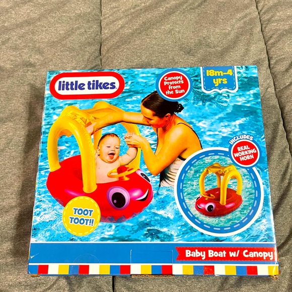 NIB little tikes baby boat w/ canopy - Picture 2 of 6